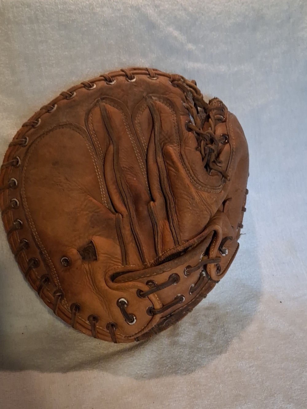 Leather Catcher's Mitt - Brown Baseball Glove Macgregor 1950's